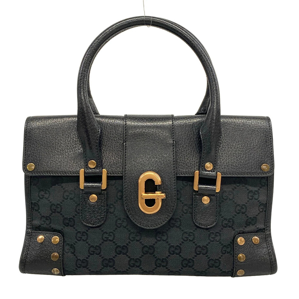 Gucci Black Leather Jacquard Handbag #363393G95B